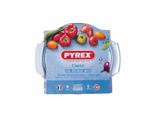 Pyrex Classic Kerek sütőtál fedővel, 23 x 14 cm, 3,5 liter