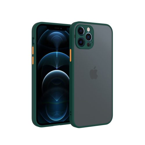iPhone 12 Pro műanyag tok, Zöld-narancs