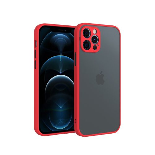 iPhone 12 Pro műanyag tok, Piros-fekete