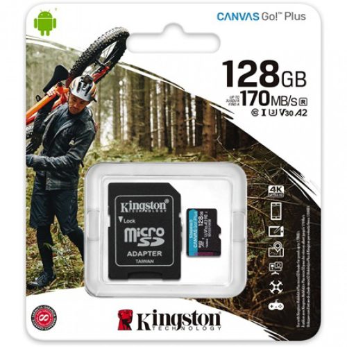 Kingston 128GB Canvas Go Plus UHS-I U3 V30,mkártya, KINGSTON-SDCG3-128GB