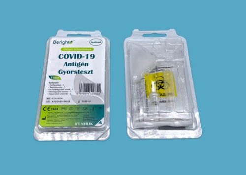BERIGHT AllTest CE1434 köpetes Covid19 antigén gyorsteszt, önellenőrzésre alkalmas, 1 db tesztkészlet OGYÉI-HU/CA01/6877/22