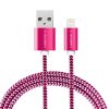 Gogen Lightning USB kábel 1m, textil borítás, lila színAdat és töltő csatlakozó  Lightning kábel, USB 2.0 A - Lightning villa, fémes konnektorok