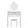 Tükrös fésülködő asztal székkel, Rome - Fehér