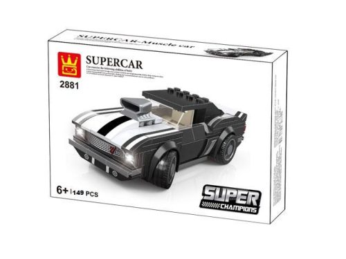 WANGE® 2881 | lego-kompatibilis építőjáték | 149 db építőkocka | Supercar fekete sportkocsi