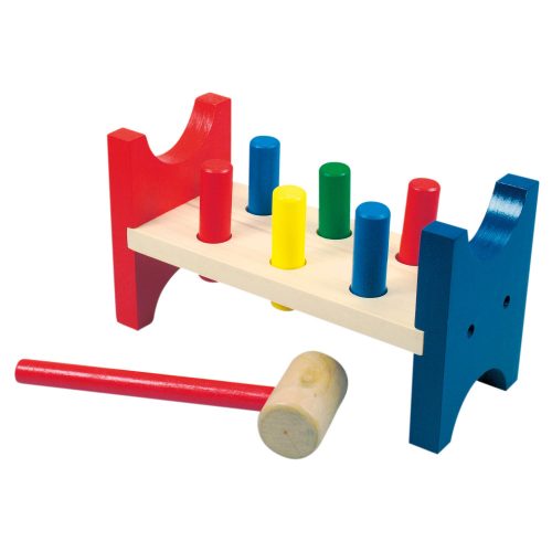 Bino Fa kalapácsos készségfejlesztő játék - színes