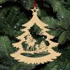 Fa karácsonyfadísz - őzikék 5db, Fa karácsonyfadísz - őzikék 5db