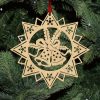 Fa karácsonyfadísz – Csillag harangokkal 5db, Fa karácsonyfadísz – Csillag harangokkal 5db