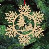 Fa karácsonyfadísz – Hópehely őzikével 5db, Fa karácsonyfadísz – Hópehely őzikével 5db