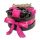 Szappanrózsa box, fekete rózsadoboz - fekete/pink - M