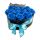 Szappanrózsa szívbox, fekete rózsadoboz - kék - L