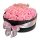 Szappanrózsa szívbox, fekete rózsadoboz - rózsaszín - M