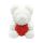 Rózsa maci - Fehér piros szívvel szívvel 40cm