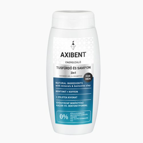 AXIBENT 2in1 Energizáló tusfürdő és sampon férfiaknak, 250 ml