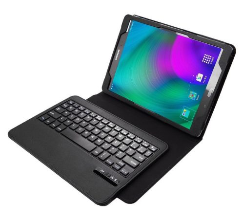 Samsung Galaxy Tab E 9.6 SM-T560 / T561, Bluetooth billentyűzetes mappa tok, fekete