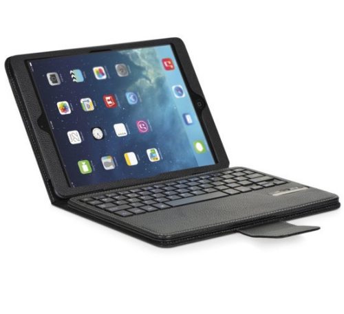 Apple iPad Mini 4 / iPad Mini (2019), Bluetooth billentyűzetes mappa tok, fekete