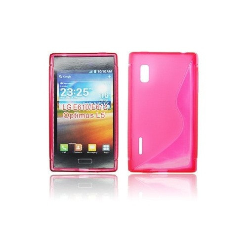 LG Optimus L5 E610, TPU szilikon tok, S-Line, pink