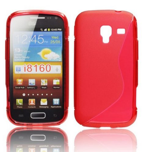 Samsung Galaxy Ace 2 i8160, TPU szilikon tok, S-Line, piros