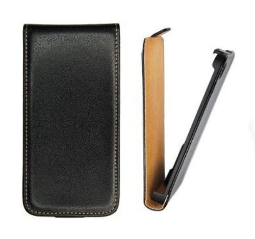 LG Optimus F5 P875, Forcell lenyitható bőrtok, Slim Flip, felfelé nyíló - kinyitható, fekete