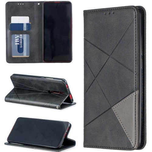 Samsung Galaxy Note 20 / 20 5G SM-N980 / N981, Oldalra nyíló tok, stand, geometria minta, Wooze DesignBook, Fekete