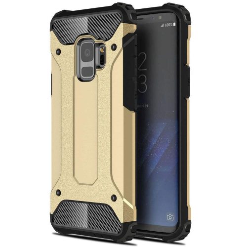 OnePlus 8T / 8T Plus 5G, Műanyag hátlap védőtok, Defender, fémhatású, Arany