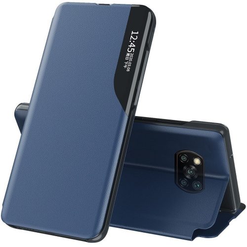 Xiaomi Mi 10 5G / 10 Pro 5G, Oldalra nyíló tok, stand, hívás mutatóval, Wooze FashionBook, Kék