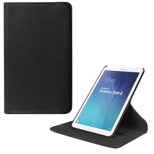 Samsung Galaxy Tab E 9.6 SM-T560 / T561, mappa tok, elforgatható (360°), Fekete