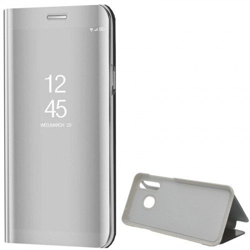 Samsung Galaxy A50 / A50s / A30s, Oldalra nyíló tok, hívás mutatóval, Smart View Cover, Ezüst