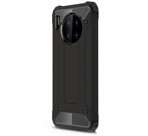 Huawei Mate 30 / 30 5G, Műanyag hátlap védőtok, Defender, fémhatású, Fekete