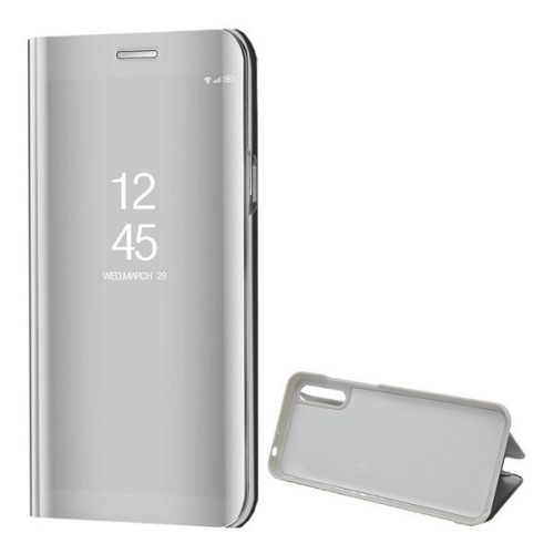 Huawei Y8p, Oldalra nyíló tok, hívás mutatóval, Smart View Cover, Ezüst